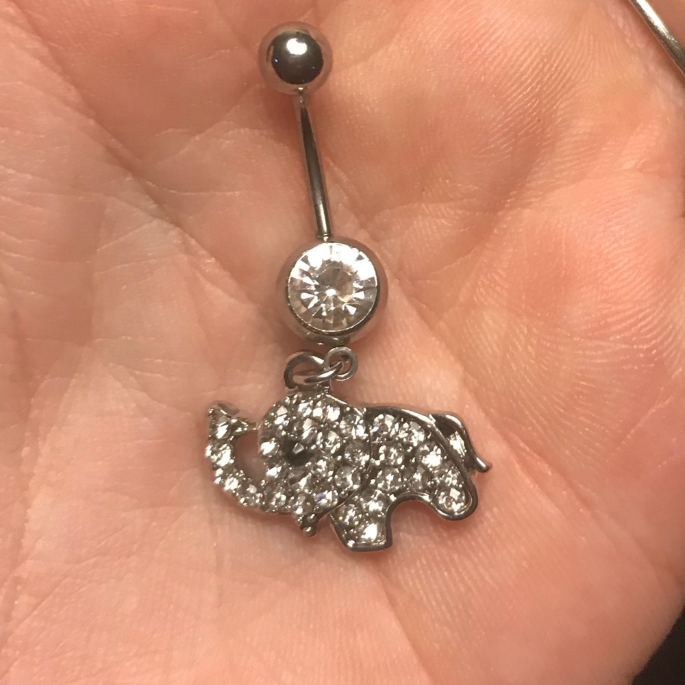 Elephant belly button ring